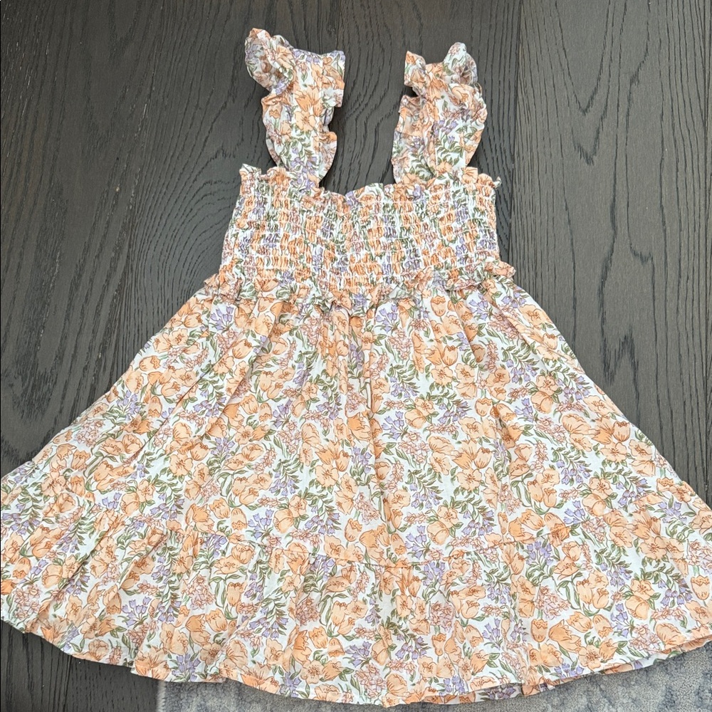 Janie and Jack Orange and White Floral Dress